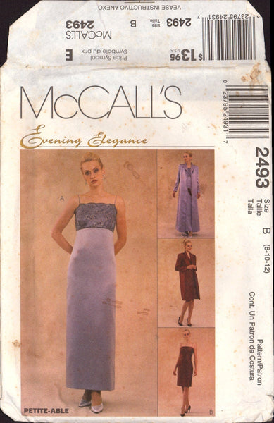 McCall's 2493 Sewing Pattern Dress, Duster Size 8-10-12 Uncut Factory Folded