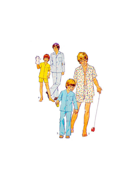 Simplicity 6076 Boys' Sleepwear: Long or Short Pyjamas / Pajamas, Uncut, Factory Folded, Sewing Pattern Size 12 Child