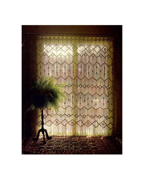 Vintage 70s Queen Anne's Lace Macrame Curtain Pattern Instant Download PDF 2 + 2 pages