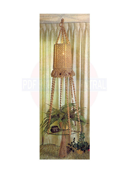 Vintage 70s "Touch of Class" Macrame Display Hanger Pattern Instant Download PDF 3 + 3 pages