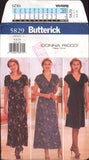 Butterick 5829 Donna Ricco Lined Dress with Empire Waist and A-line Skirt, Uncut, Factory Folded Sewing Pattern Size 6-10