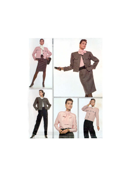 Style 1090 Lined Jacket, Blouse, Skirt and Trousers, Uncut, Factory Folded Sewing Pattern Size 10