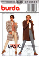 Burda 4448 Lined Jacket Coat, Uncut, Factory Folded Sewing Pattern Multi Plus Size 10-22