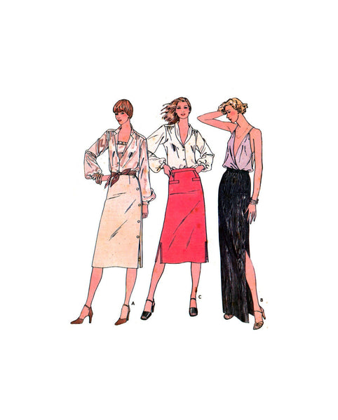 Butterick 6377 Straight Skirt in Two Lengths, Uncut, Factory Folded, Sewing Pattern Size 10