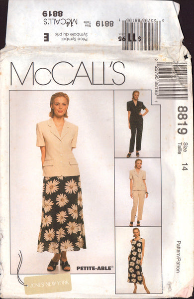 McCall's 8819 Sewing Pattern Jacket Dress Skirt Pants Size 6 OR Size 10 OR Size 14 Uncut Factory Folded