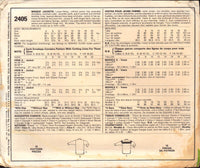 McCall's 2405 Brooke Shields Jacket with Shirttail Hemline and Optional Trim, Uncut, Factory Folded Sewing Pattern Size 8-10-12