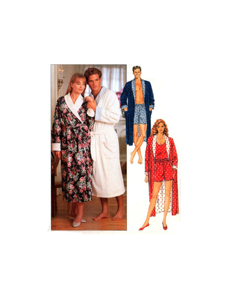 Butterick 5189 Unisex Sleepwear and Robes: Tank Top and Short Pajamas, Uncut, Factory Folded, Sewing Pattern Size 30-40