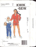 Kwik Sew 2474 Childrens' Windsuits: Hooded Jacket, Pants and Shorts, Uncut, Factory Folded Sewing Pattern Multi Size 4-7