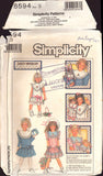 Simplicity 8594 Daisy Kingdom Child's Dropped Waist Dress with Detachable Collars, Uncut, Factory Folded Sewing Pattern Size 3