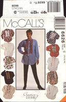 McCall's 6626 Shirt with Front Bib Variations and Bow Tie, Uncut, Factory Folded Sewing Pattern Size 10-14