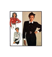Style 1093 Set of Double Breasted Blouses with Collar or Neck Tie, Uncut, Factory Folded Sewing Pattern Size 16-20