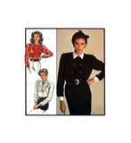 Style 1093 Set of Double Breasted Blouses with Collar or Neck Tie, Uncut, Factory Folded Sewing Pattern Size 16-20