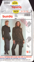 Burda 8429 Asymmetrical Top with Fringe Trim or Self Ruffle, Uncut, Factory Folded, Sewing Pattern Multi Plus Size 10-22