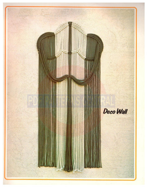 Vintage 70s Macrame Wall Decoration Pattern Instant Download PDF 2 pages plus 2 pages of extra information