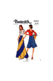 70s Bias Swirl Skirt in Two Lengths and Top, Butterick 3555, Bust 32.5 Waist 25 or Bust 34 Waist 36, Vintage Sewing Pattern Reproduction