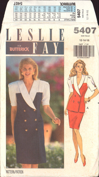 Butterick 5407 Sewing Pattern Top Dress Skirt Size 12-14-16 or 6-8-10 Uncut Factory Folded