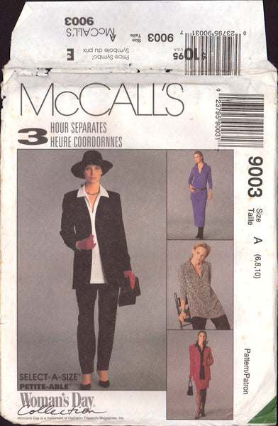 McCall's 9003 Sewing Pattern Jacket Top Pants Skirt Size 6-8-10 Uncut Factory Folded