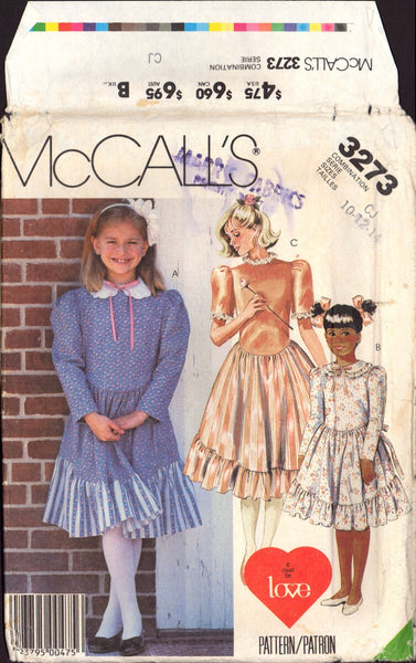 McCall's 3273 Sewing Pattern Girls' Dress Size 10-12-14 Uncut Factory Folded