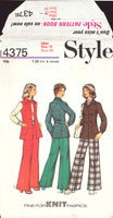 Style 4375 Jacket with or without Sleeves and Trousers, Uncut, Factory Folded, Sewing Pattern Size 12 Bust 34