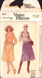 Vogue 9918 Blouson Top with Bateau Neckline and Skirt, Uncut, Factory Folded, Sewing Pattern Size 14