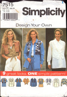 Simplicity 7515 Sewing Pattern Blouse Size 6-10 Uncut Factory Folded