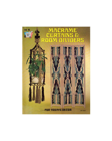 Vintage 1970s Macramé Curtains & Room Dividers Book 10 Patterns Instant Download PDF 16 pages