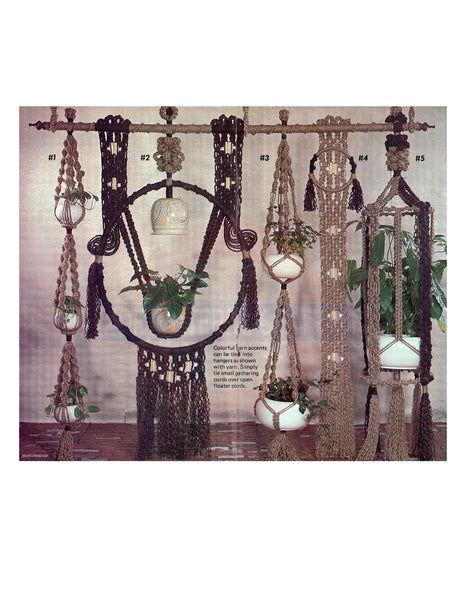 Vintage 70s Plant Hanging Room Divider Pattern Instant Download PDF 5 + 3 pages