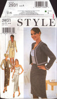 Style 2931 Jacket, Dress, Top and Long or Short Skirt, Uncut, Factory Folded Sewing Pattern Multi Size 6-16