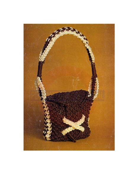 Vintage 70s Classic Casual Purse Pattern Instant Download PDF 2 pages