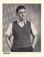 Lincoln 705 - 50s Knitting Patterns for Men's Pullovers, Waistcoats and Vests Instant Download PDF 16 pages