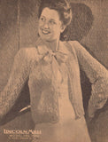 Lincoln Mills Knitting Book No. 930 - Vintage 40s - 8 Knitting Patterns Jackets Instant Download PDF 20 pages