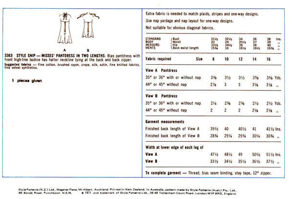 70s Halter Neckline Bias Pantdress in Two Lengths, Bust 34 (87 cm) St –  Patterns Central