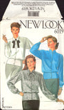 New Look 6019 Blouses with Collar/Neck Tie Variations and Fitted Peplum, Uncut, Factory Folded Sewing Pattern Multi Size 8-18