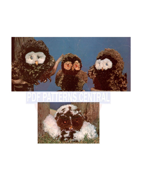 Vintage 70s Macrame Owls Pattern Instant Download PDF 5 pages plus 2 + 2 pages