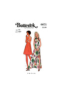 70s Halter Neck Sundress in Two Lengths with Criss Cross Back, Bust 32.5" (83 cm) Butterick 6671, Vintage Sewing Pattern Reproduction