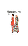 70s Halter Neck Sundress in Two Lengths with Criss Cross Back, Bust 32.5" (83 cm) Butterick 6671, Vintage Sewing Pattern Reproduction
