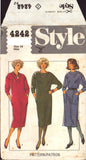 Style 4242 Loose-Fitting, Pullover Dress with Neckline Variations, Uncut, Factory Folded Sewing Pattern Size 14