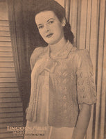 Lincoln Mills Knitting Book No. 930 - Vintage 40s - 8 Knitting Patterns Jackets Instant Download PDF 20 pages