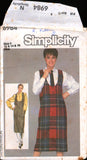 Simplicity 6984 Loose Fitting Jumper with U-Neckline, Deep Armholes and Shirt, Uncut, Factory Folded Sewing Pattern Size 12-16