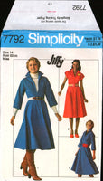 Simplicity 7792 Top Stitched, Front Zipper Dress with Long or Short Raglan Sleeves, Uncut, Factory Folded Sewing Pattern Size 14
