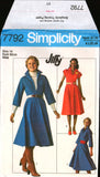 Simplicity 7792 Top Stitched, Front Zipper Dress with Long or Short Raglan Sleeves, Uncut, Factory Folded Sewing Pattern Size 14