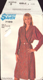 Simplicity 7189 Wrap Dress with Notched Collar and Long Tapered Sleeves, Uncut, Factory Folded Sewing Pattern Plus Size 16-20