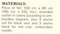 Vintage 70s Vest Embroidery Instant Download PDF 2 + 2 pages