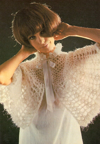 Vintage 70s Dainty Bed Cape Crochet Pattern Instant Download PDF 2 pages