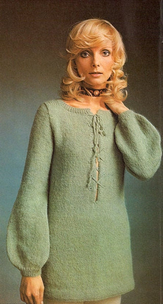 Vintage 70s Knit Top Pattern Instant Download PDF 2 pages