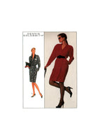 Simplicity 8824 Dennis Goldsmith Mock Wrap Dress with or without Belt, Uncut, Factory Folded Sewing Pattern Size 14