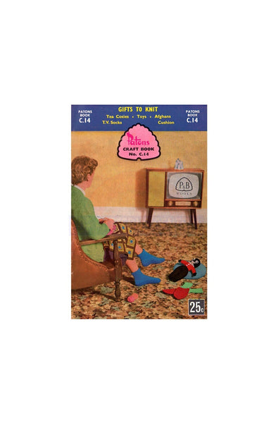 Patons Book No. C.14 - Vintage 50s - Knitting Patterns For Socks, Miniature Dog, Hot Water Bag Cover And More Instant Download PDF 24 pages