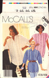 McCall's 3408 Oversized Shirts with Long or Cap Sleeves and Longer Back Hemline, Uncut, Factory Folded Sewing Pattern Size 10-12 (Small)