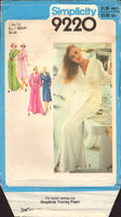 Simplicity 9220 Front Wrap Robe in Two Lengths with Long or Short Sleeves and Tie Belt, Uncut, Factory Folded Sewing Pattern Size 14