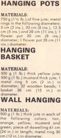 Vintage 70s Hanging Three - Two Hanging Baskets And One Wall Hanging Pattern Instant Download PDF 3 pages